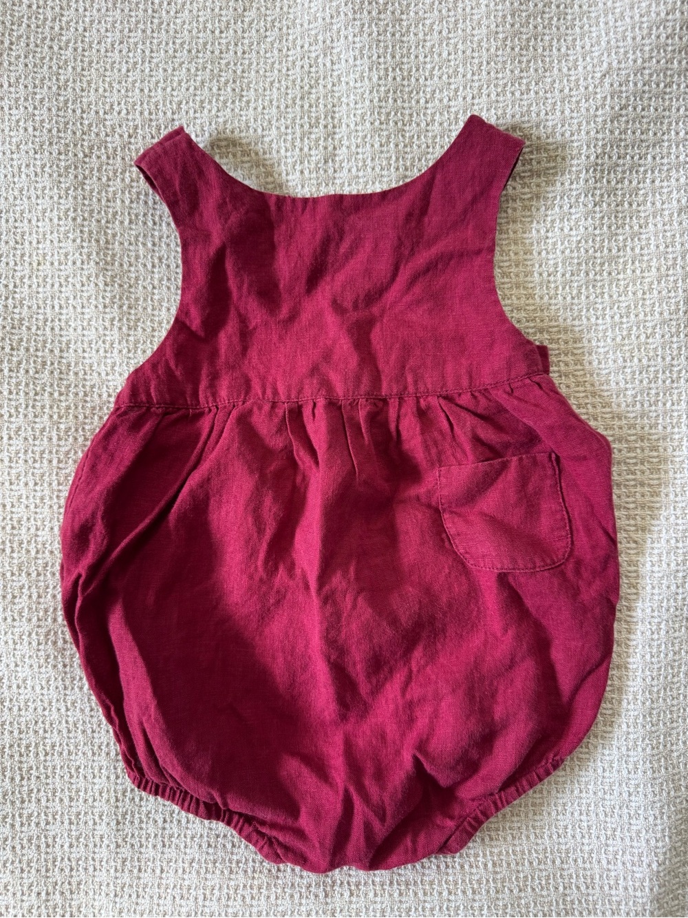 Cranberry 12-18M Linen Romper